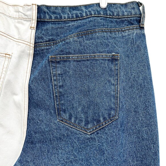 Rue 21 Women's Jeans High Rise Cotton Ankle Leg Blue White Denim Plus Size 18 - Picture 8 of 11